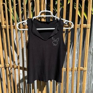 No label Playboy bunny rhinestone tank